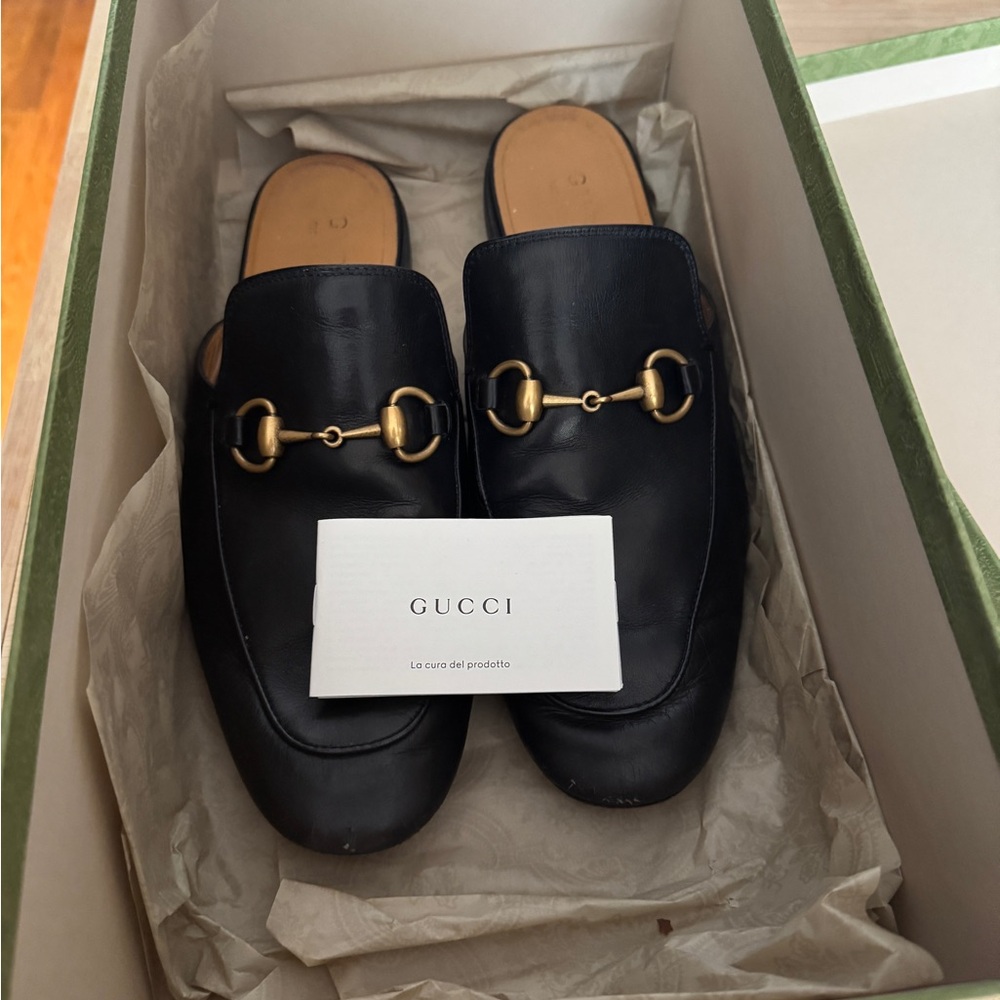 Gucci Black Horsebit Leather Mules - Picture 8 of 9
